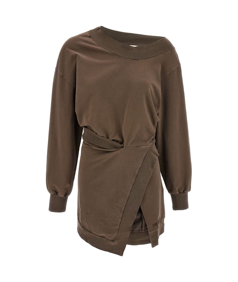 ワンピース THE ATTICO Sweatshirt dress Ivory cotton jersey sweatshirt dress in blue - The Attico