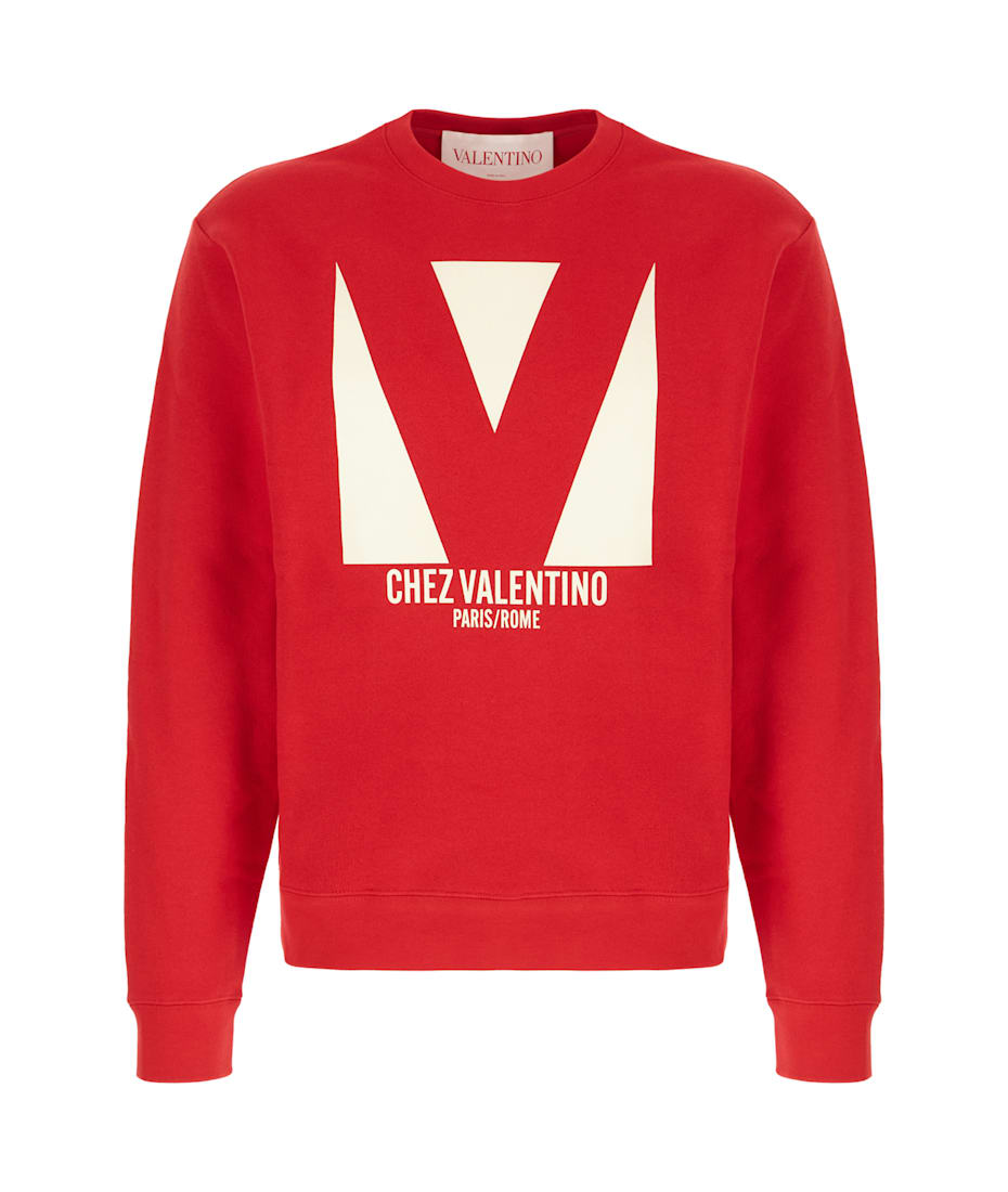 パーカー・フーディ Valentino Garavani Red Cotton Sweatshirt Valentino Garavani Embroidered cotton hoodie - Red