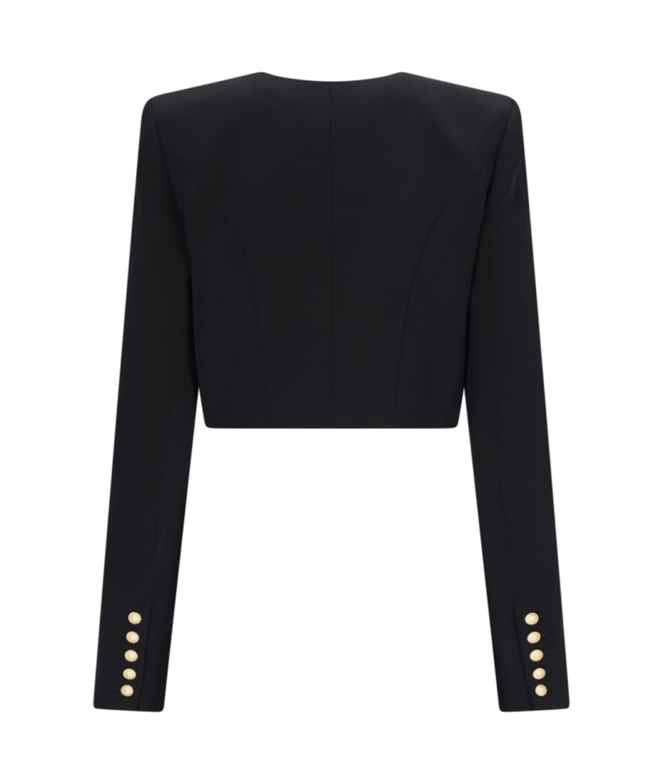 【送料&関税込】Balmain Spencer In Two-tone CrApe Two-tone crepe Spencer jacket - Women | BALMAIN