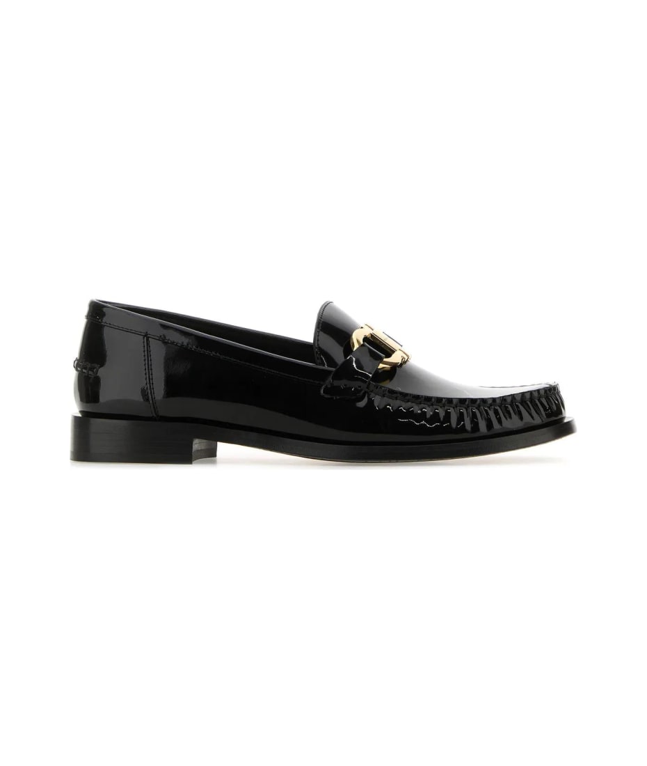 Ferragamo Black Leather Maryan Loafers | italist
