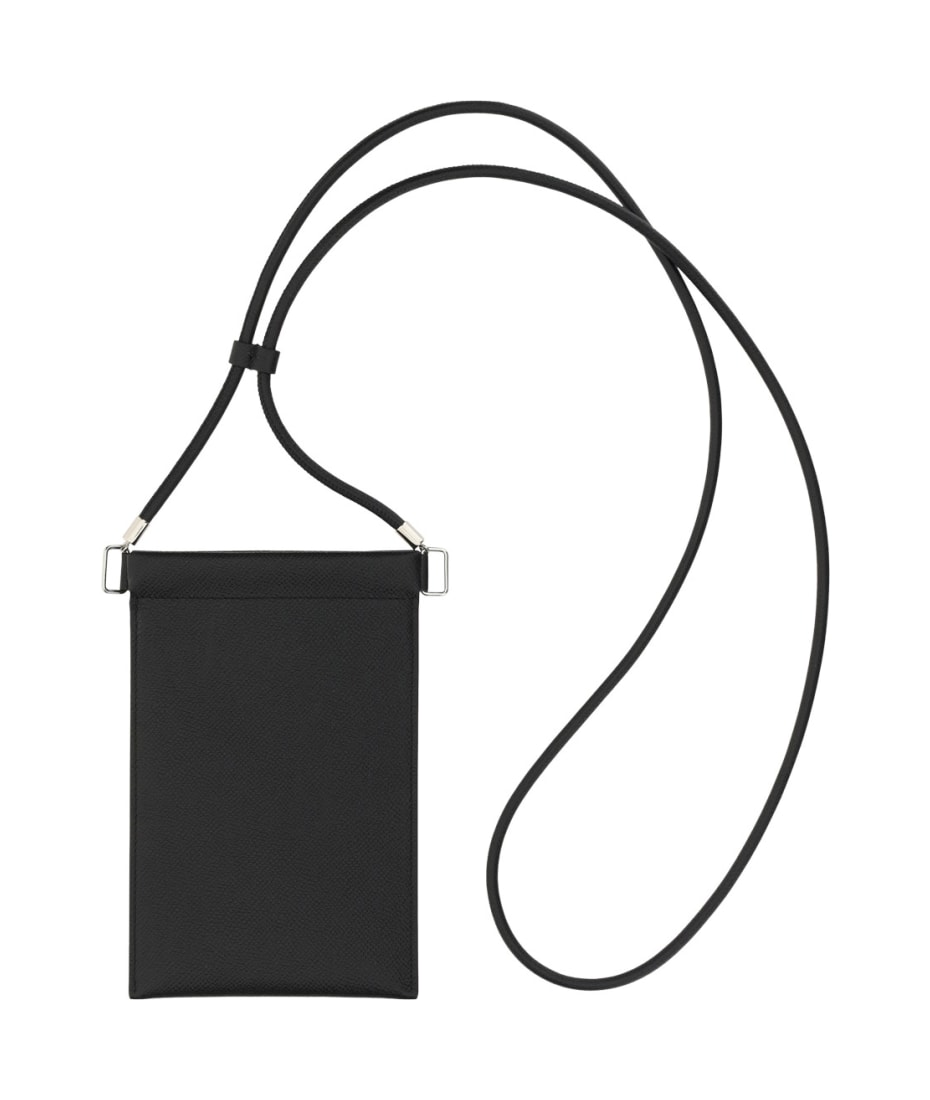 Maison Margiela Full-Grain Leather Phone Pouch with Lanyard