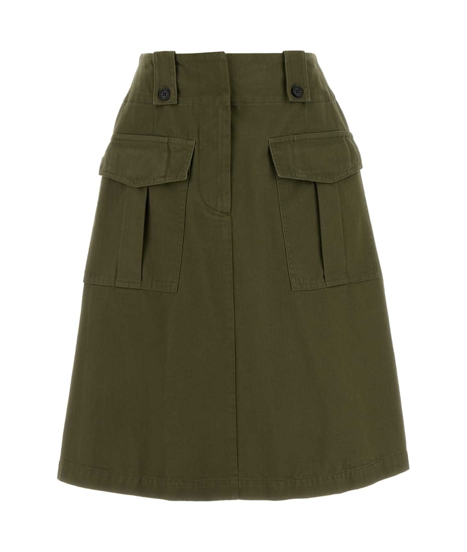 スカート PRADA ARMY GREEN COTTON SKIRT Prada Army Green Cotton Skirt | italist