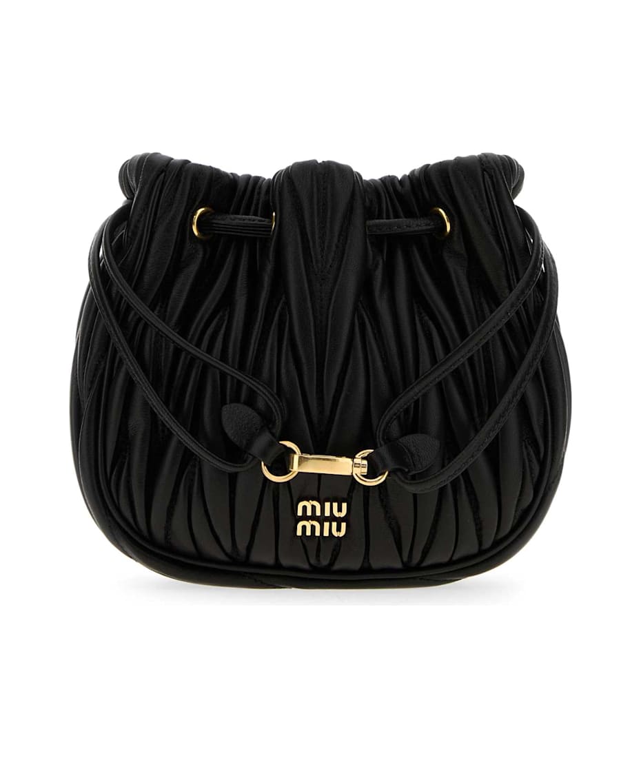ミュウミュウ　Nappa leather pouch ブラック Miu Miu Black Nappa Leather Pouch | italist