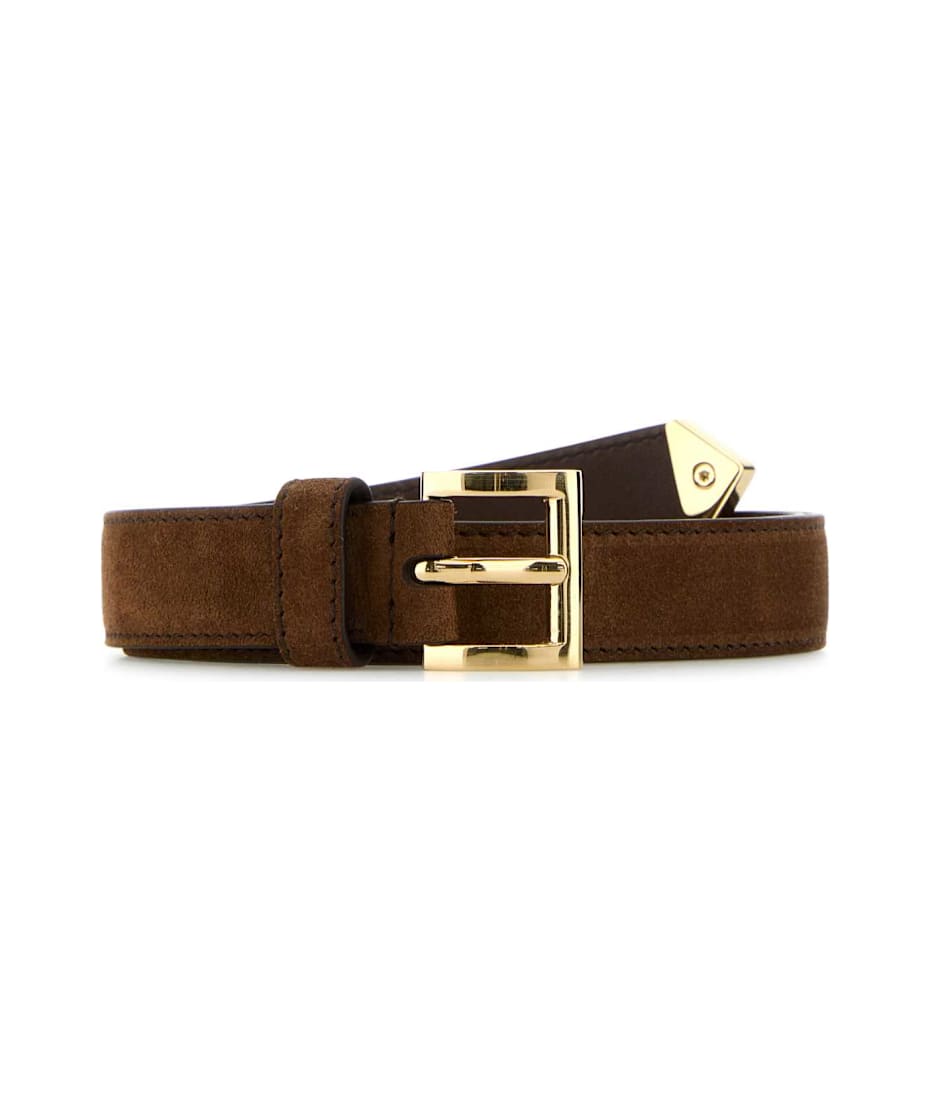 ベルト PRADA Woman Belt Brown 1CC537054 F0324 Prada triangle-logo Leather Belt | Brown | FARFETCH