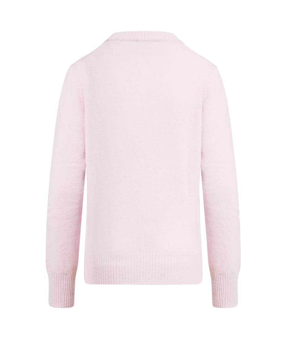 Graphic O-neck Pullover Peach