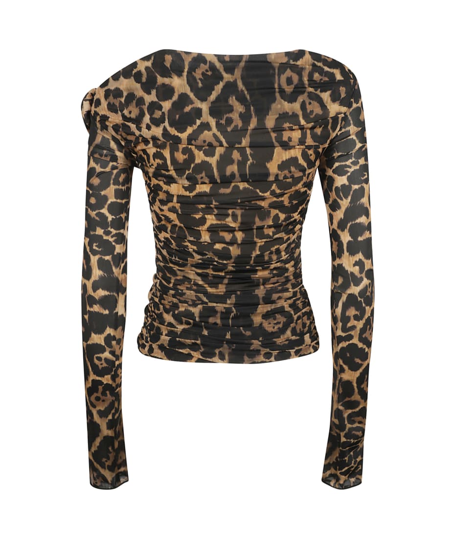 Blumarine Single-shoulder Animalier Print Slim Top トップス 通販