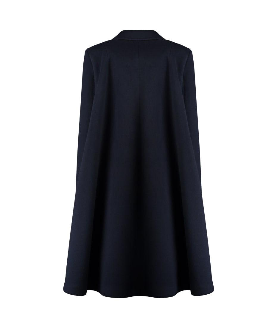 コート Bottega Veneta Midnight Blue Wool Blend Coat Bottega Veneta Midnight Blue Wool Blend Cape Coat | italist
