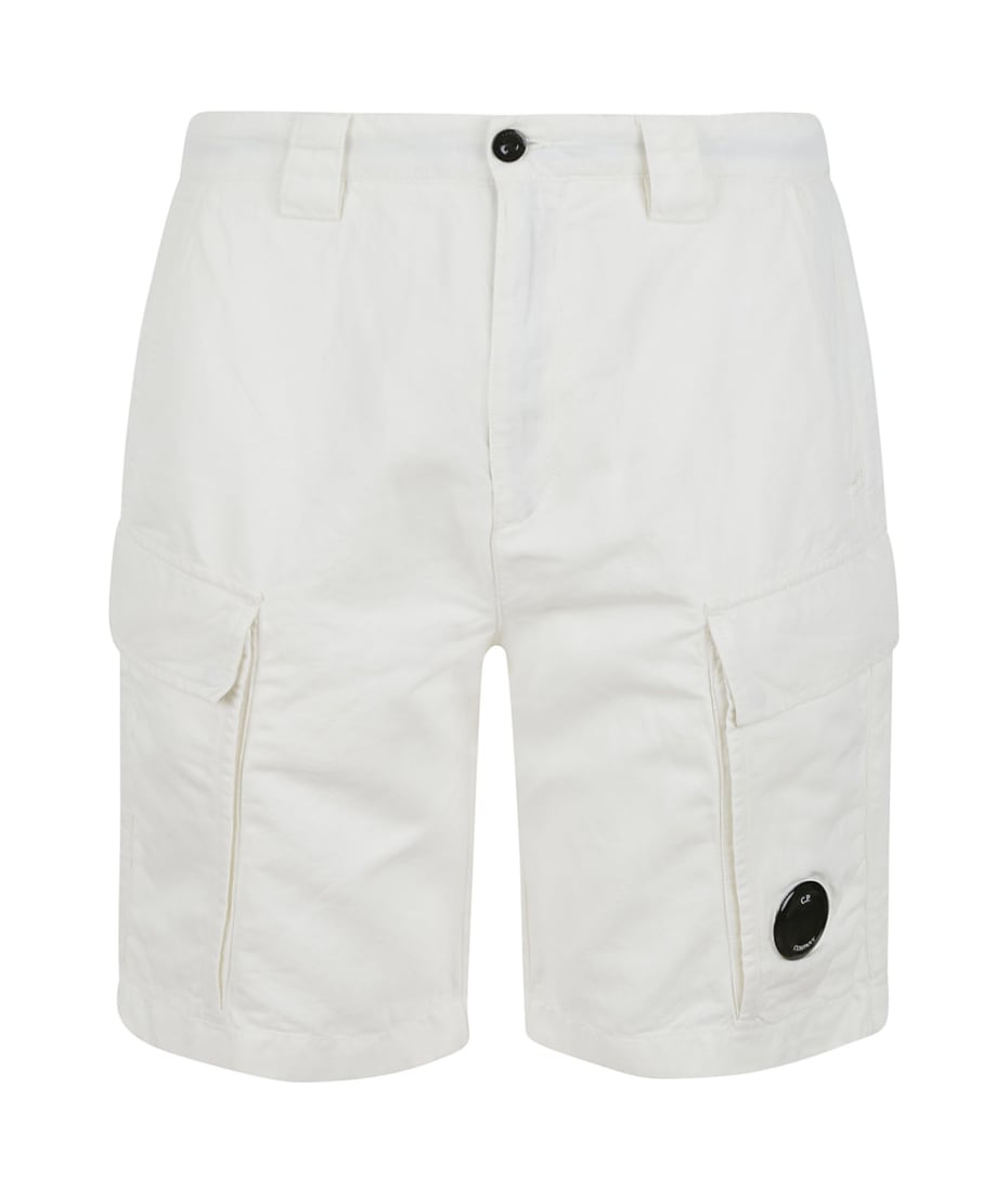 Cotton twill cargo shorts in black - C P Company
