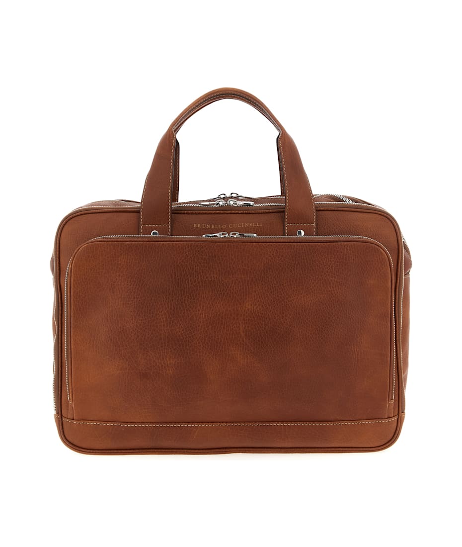 【BRUNELLO CUCINELLI】LEATHER HANDBAG Brunello Cucinelli - Black Small Leather Top Handle Bag