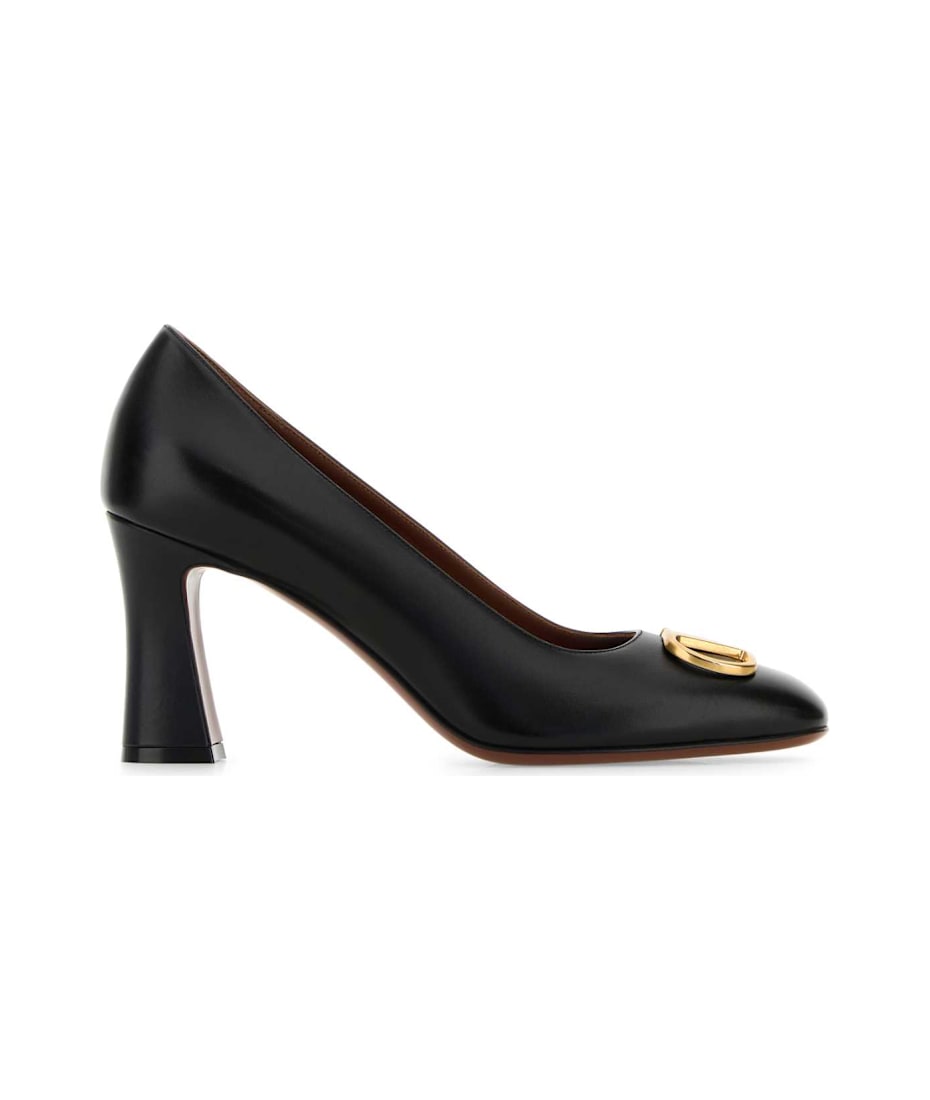パンプス Valentino Garavani Black Leather Vlogo Signature Pumps Valentino Garavani Black Leather Vlogo Signature Pumps