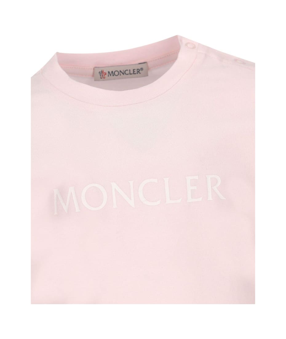 Moncler Logo Printed Ruffled Hem T-shirt