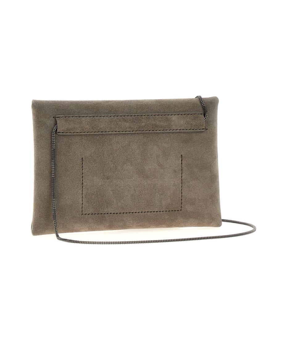 【関税＆送料込み】Brunello Cucinelli Suede Leather Clutch Brunello Cucinelli Suede Clutch | italist