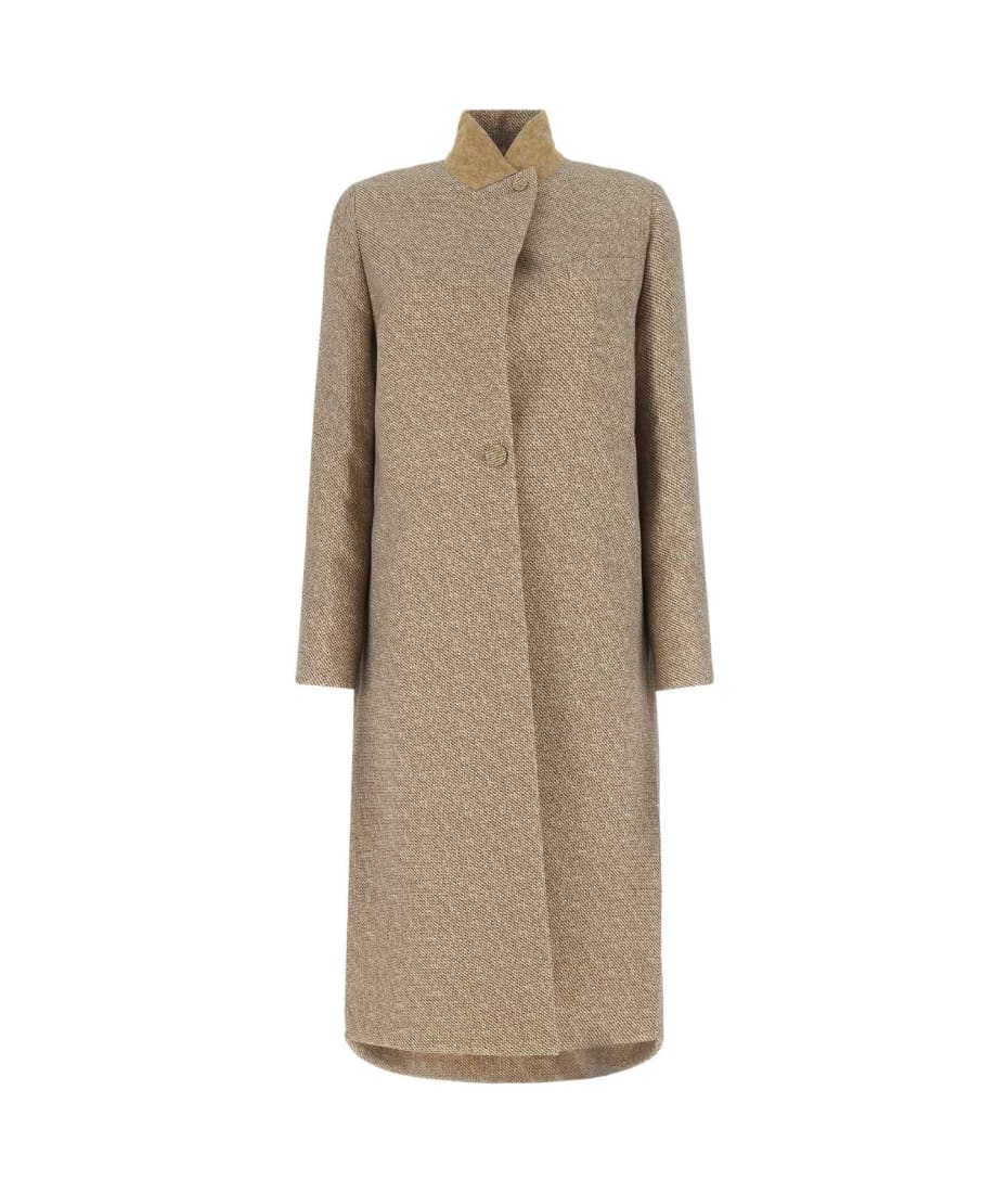 コート FENDI COAT (FF8941ALBT F1IHC) Fendi Embroidered Wool Blend Coat | italist