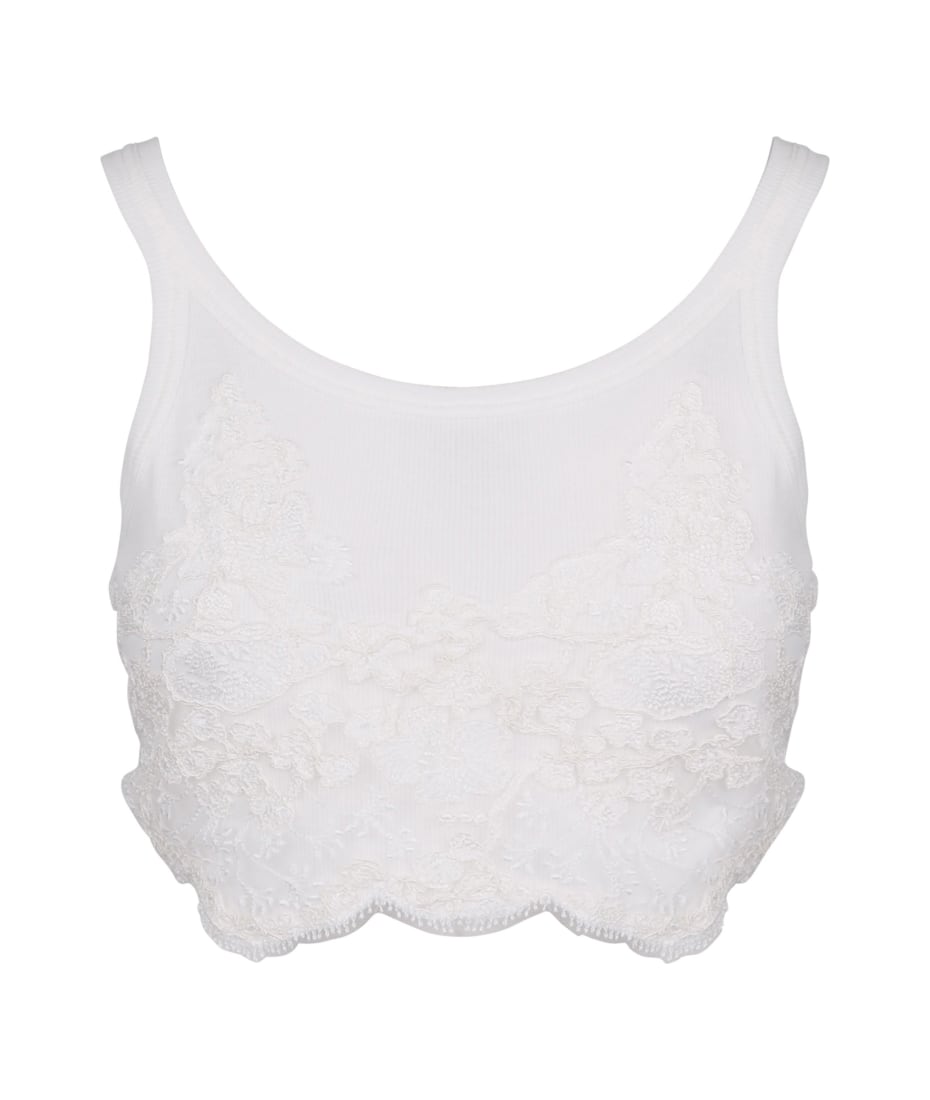 Ermanno Scervino Cropped Lace-panel Top | italist