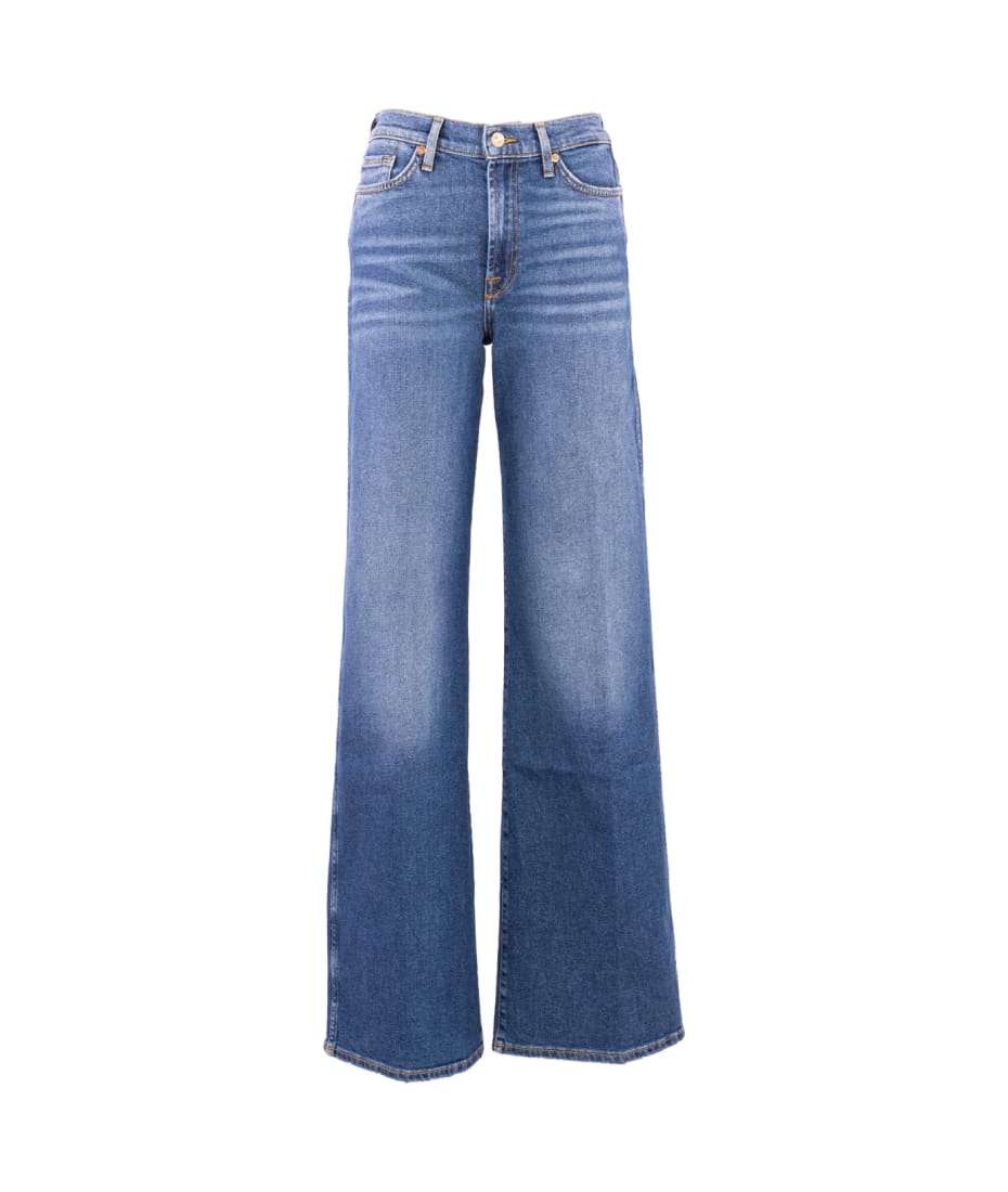Lotta Luxe Vintage high-rise wide-leg jeans in blue - 7 For All