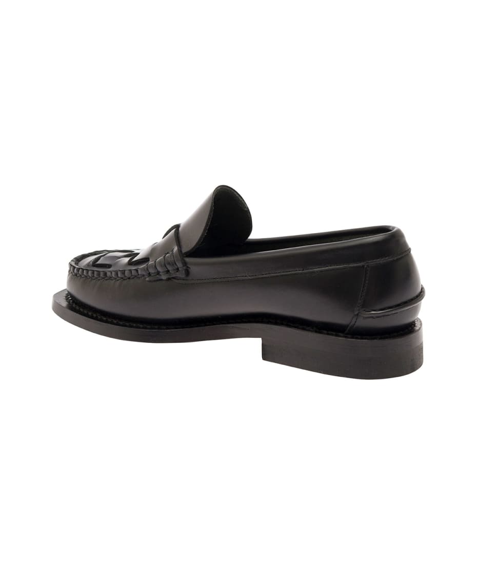 Hereu 'nombela' Black Loafers In Handwoven Leather Woman - Black