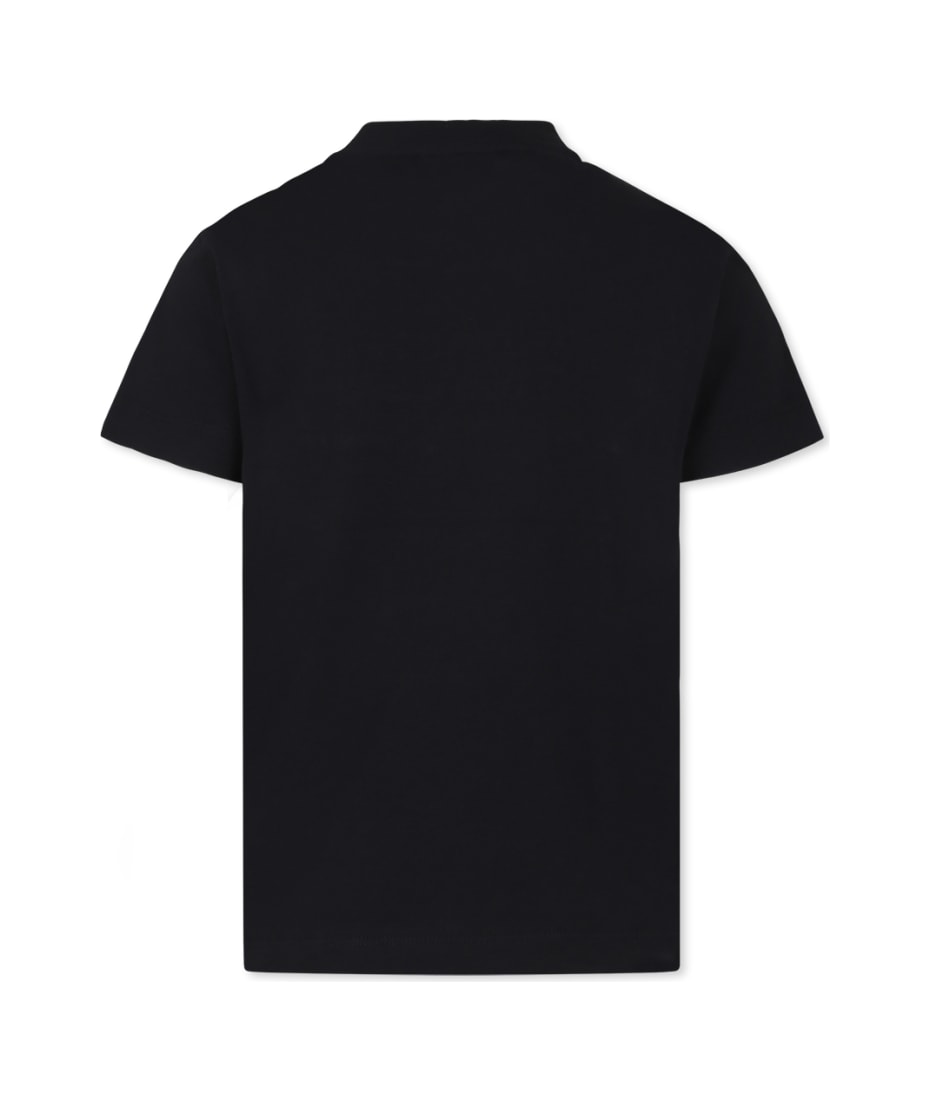 Black T-shirt For Kids With Fendi Logo | italist
