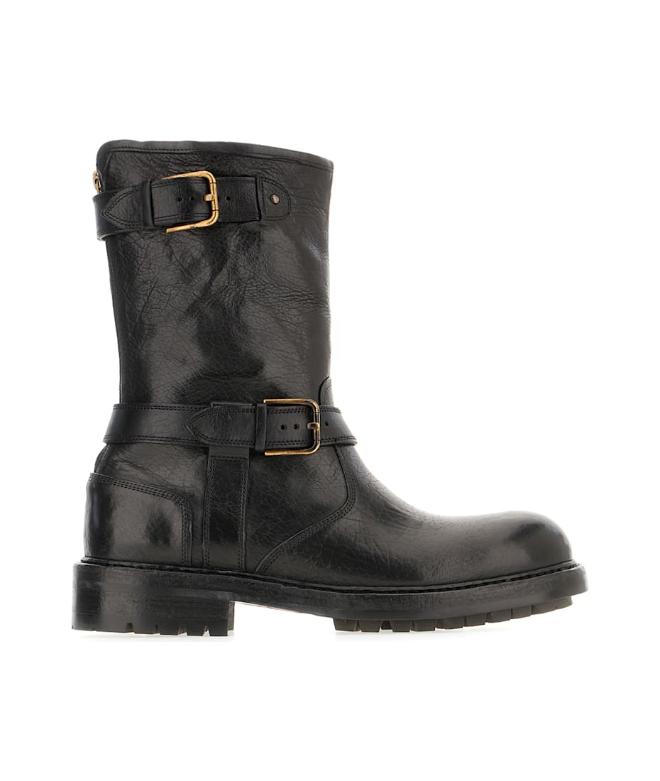 Dolce & Gabbana Black Leather Boots | italist