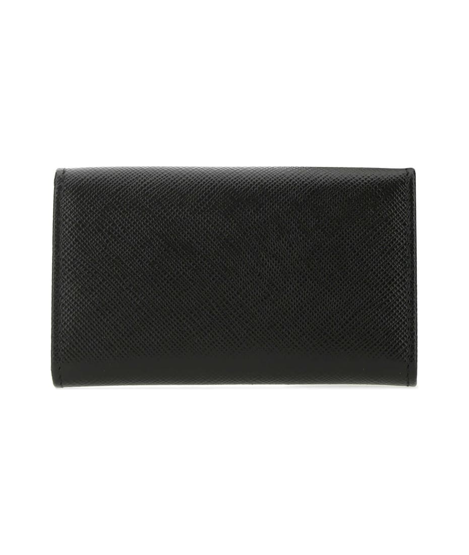Prada Black Leather Keyring Case - F0002
