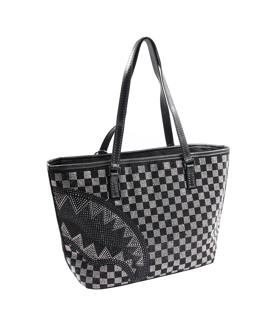 Sprayground Trinity Checkered Tote Bag in Black for Men