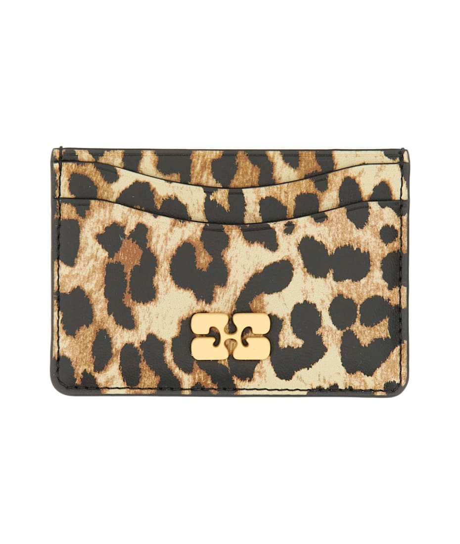 【関税&送料込】Ganni Portacarte Con Motivo Animalier Ganni Card Holder With Animal Motif | italist