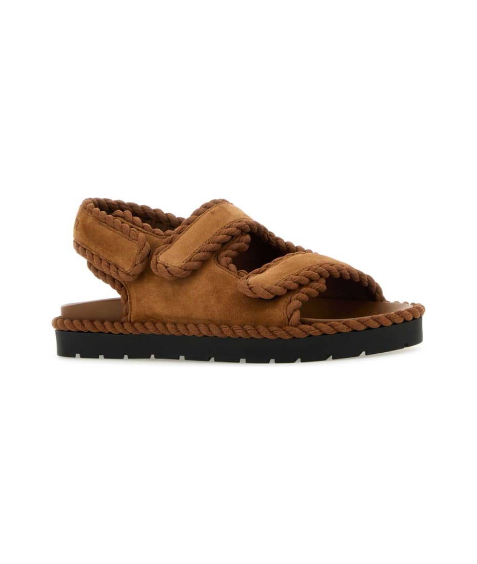サンダル・ミュール BOTTEGA VENETA Caramel Suede Jack Sandals Bottega Veneta Caramel Suede Jack Sandals | italist, ALWAYS