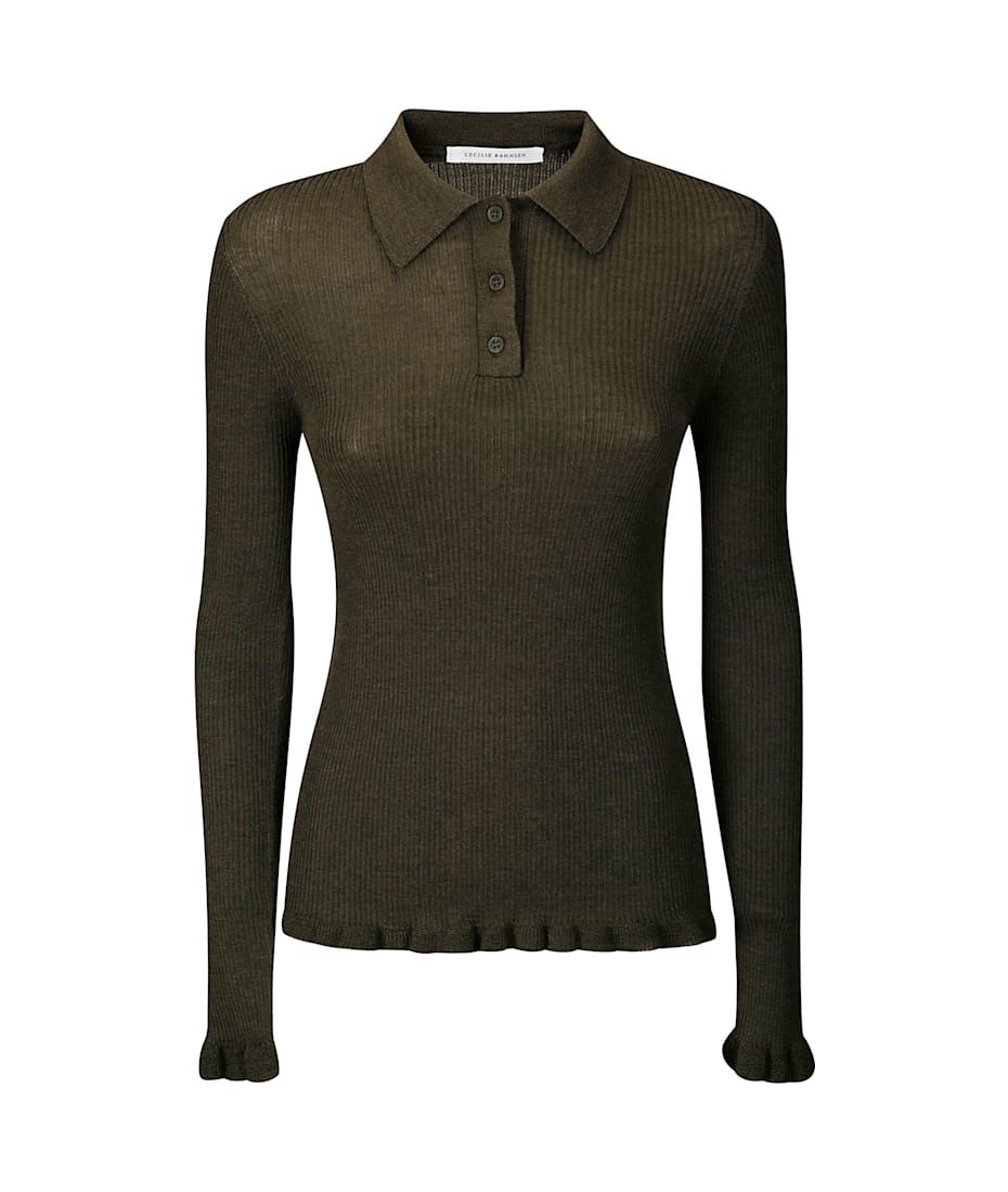 CECILIE BAHNSEN - CECILIE BAHNSEN：ニット VIDEL | TOP MOHAIR KNIT CHESTNUT