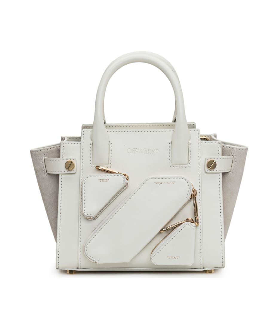 OFF-WHITE: Burrow 22 Off White bag in nappa leather with holes