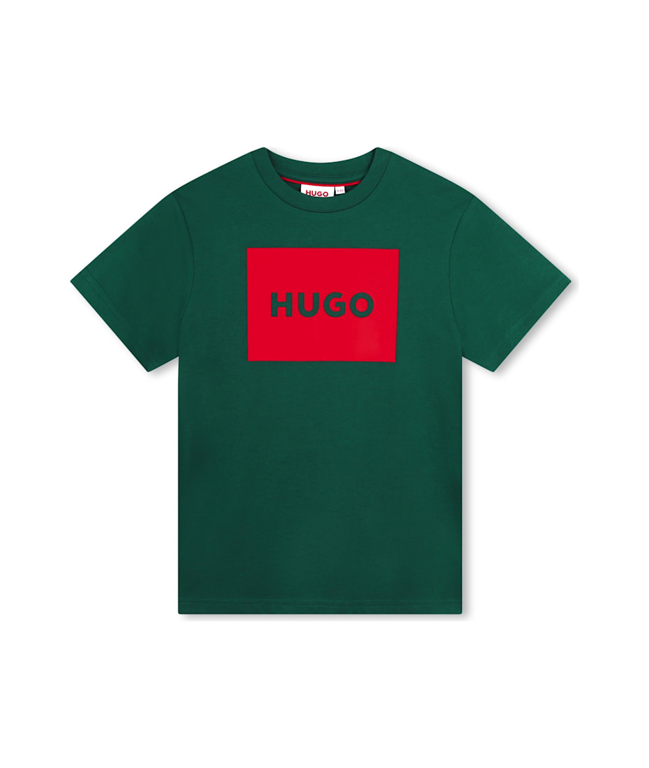 【関税込み】BOSS グリーン ラージロゴ プリント Tシャツ 人気！】BOSS グリーン ラージロゴ プリント Tシャツ (Hugo Boss
