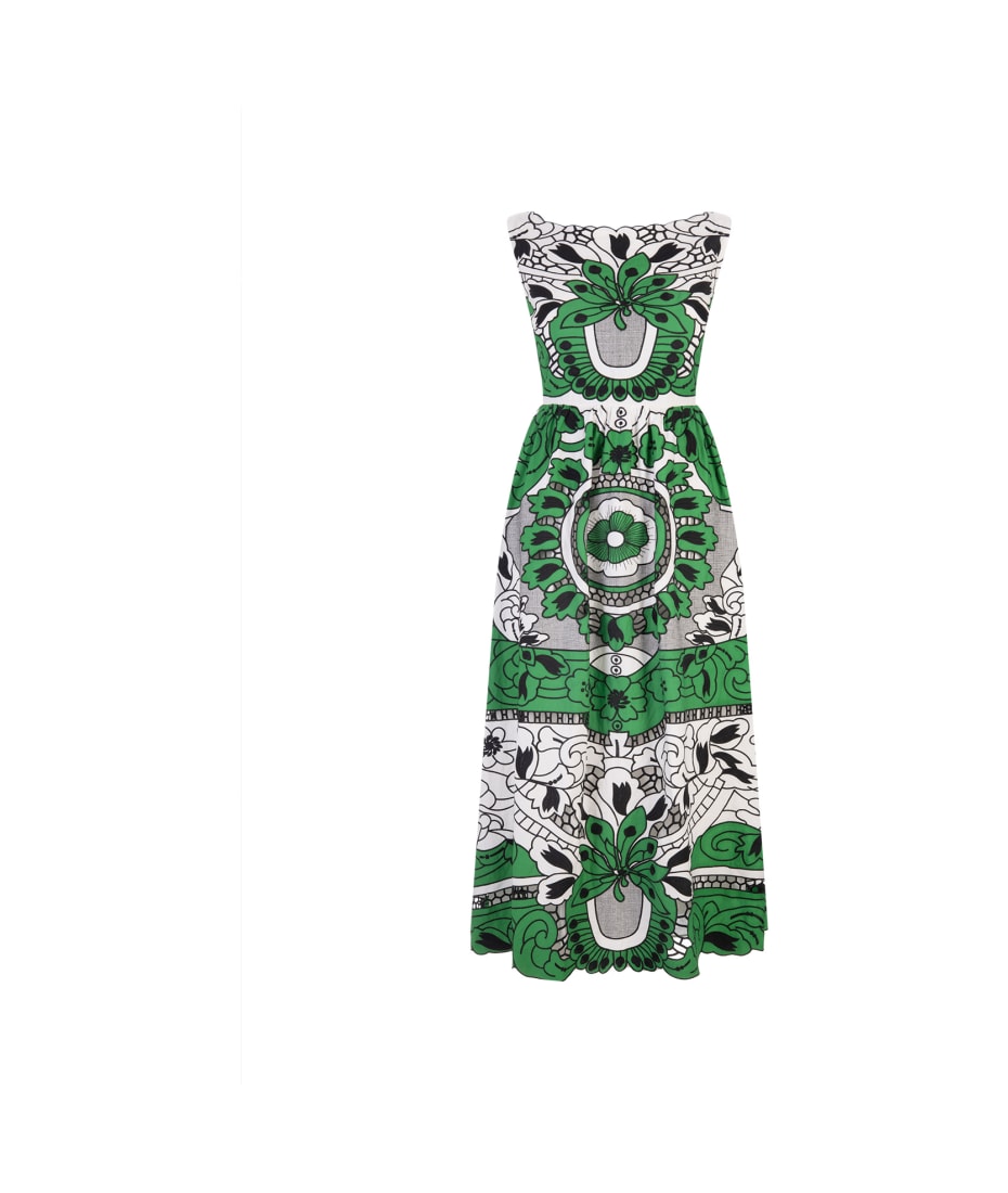 wrench Booth marathon RED Valentino White And Green Cut-out Flower Embroidered Dress | italist,  ALWAYS LIKE A SALE