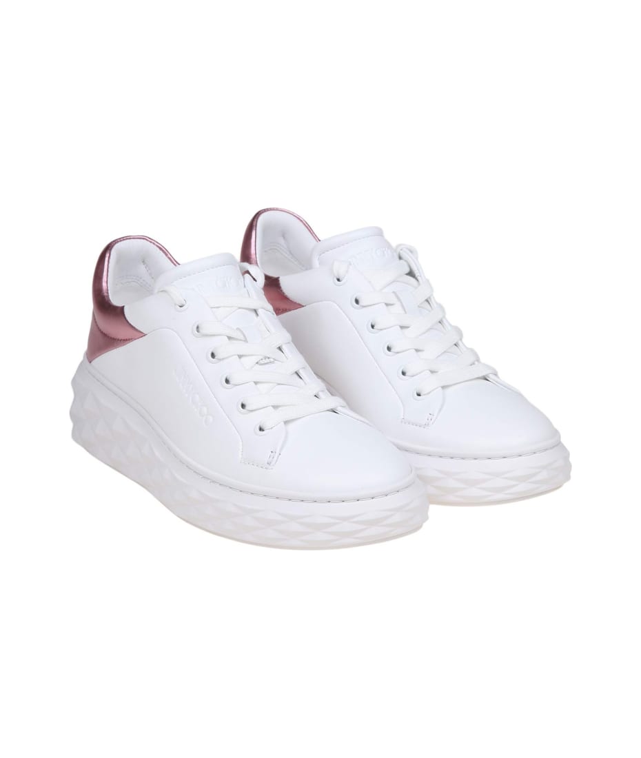 JIMMY CHOO☆ ダイヤモンド スリング V White/Powder Pink Jimmy Choo Women's Diamond X Off-White / Pink Low Top