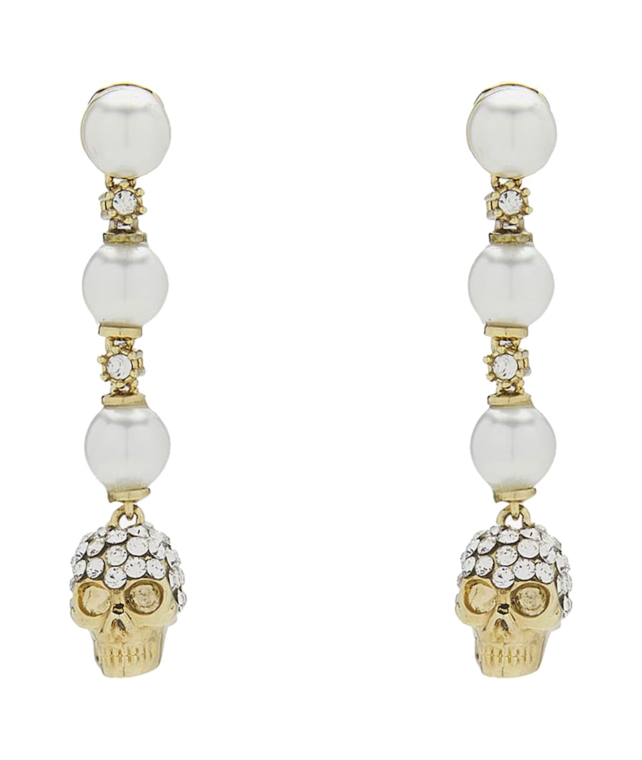 Alexander McQueen Skull And Pearl Earrings italist, ALWAYS LIKE