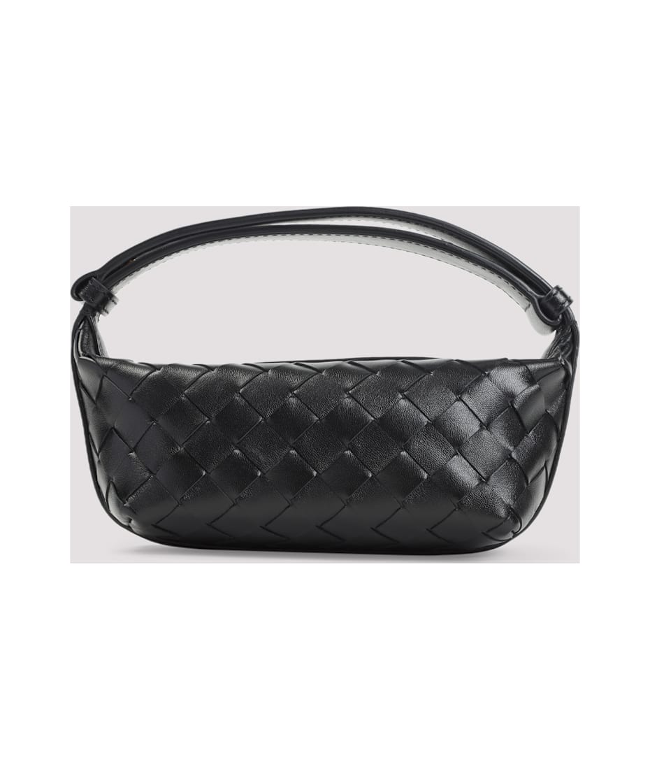 Bottega Veneta Black Leather East West Wallace Crossbody Bag