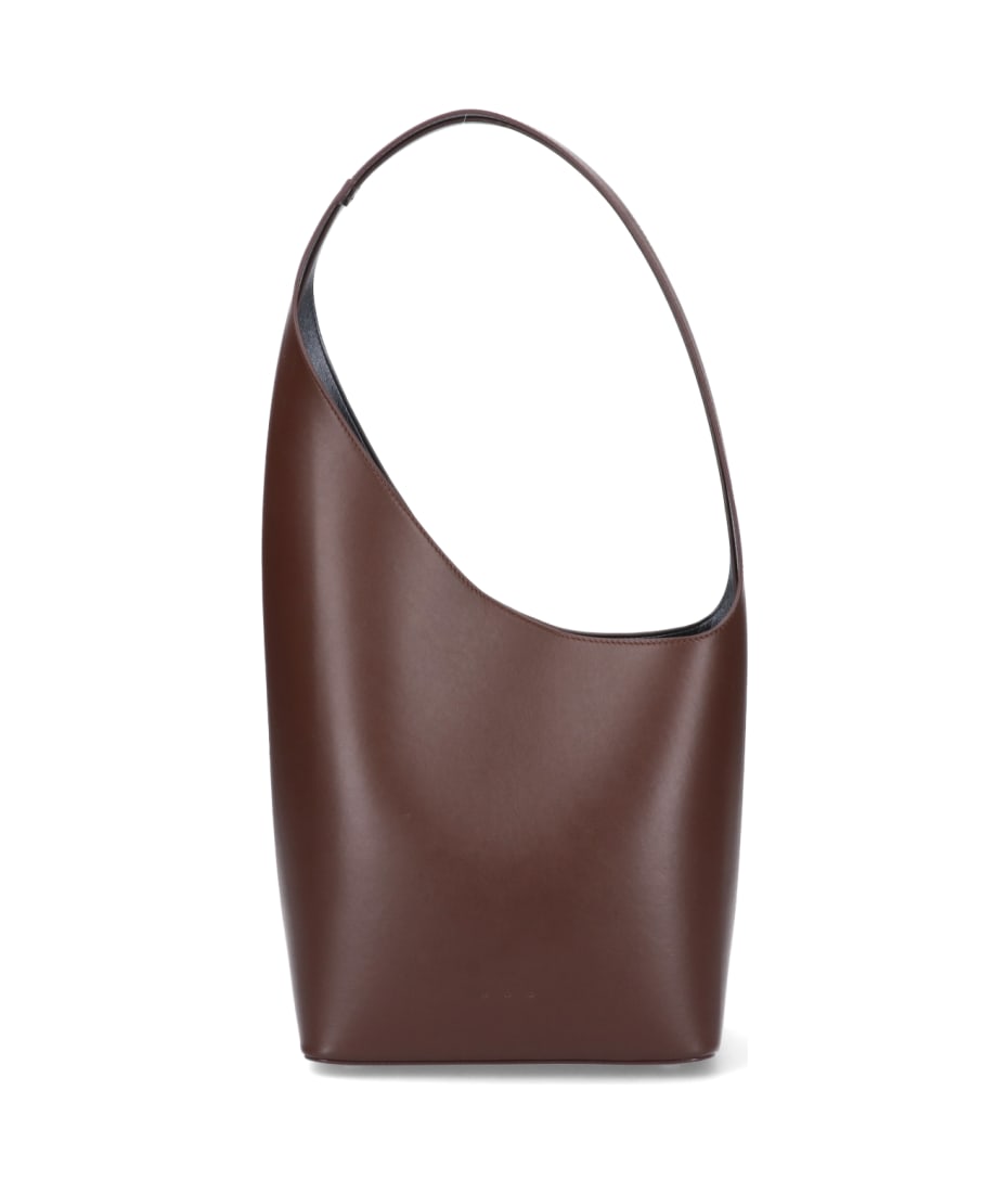 Minimalist soft leather baguette bag, Aesther Ekme