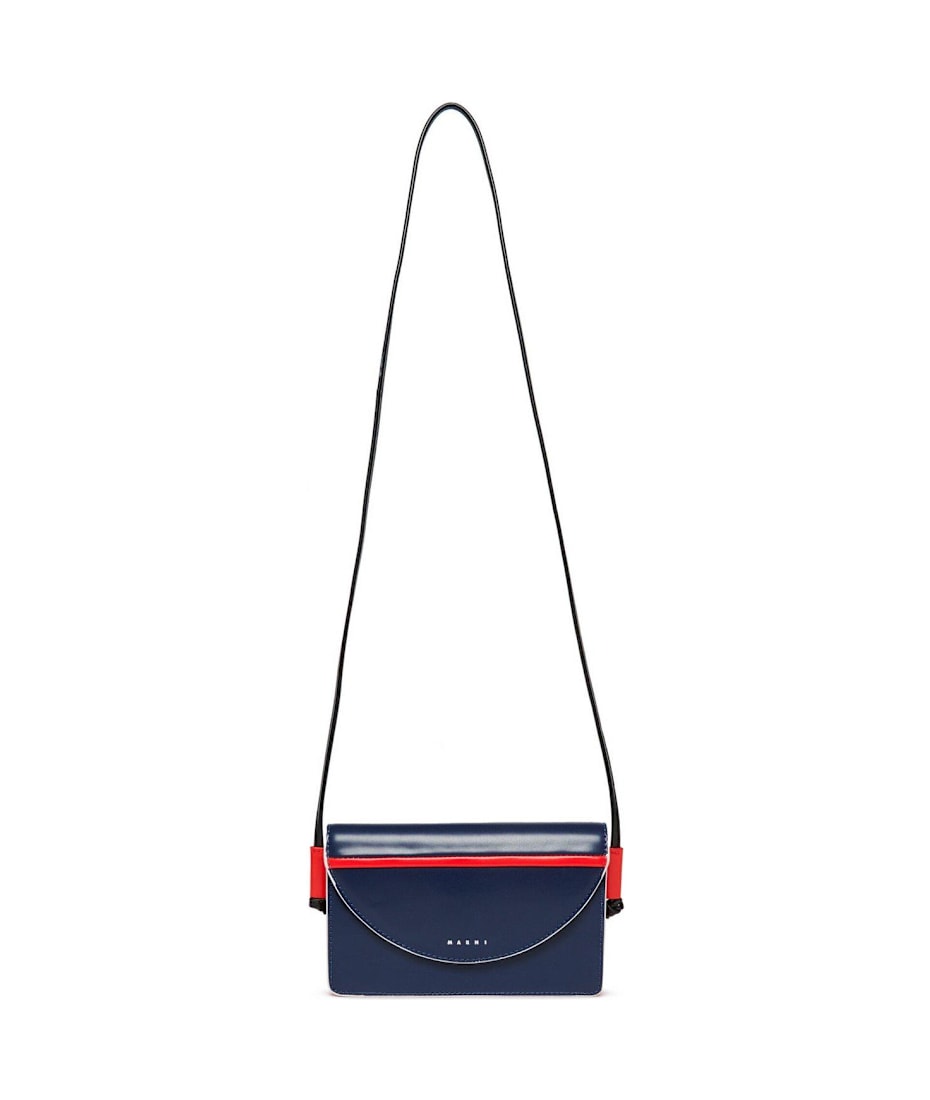 Marni Logo Printed Foldover Top Shoulder Bag | italist