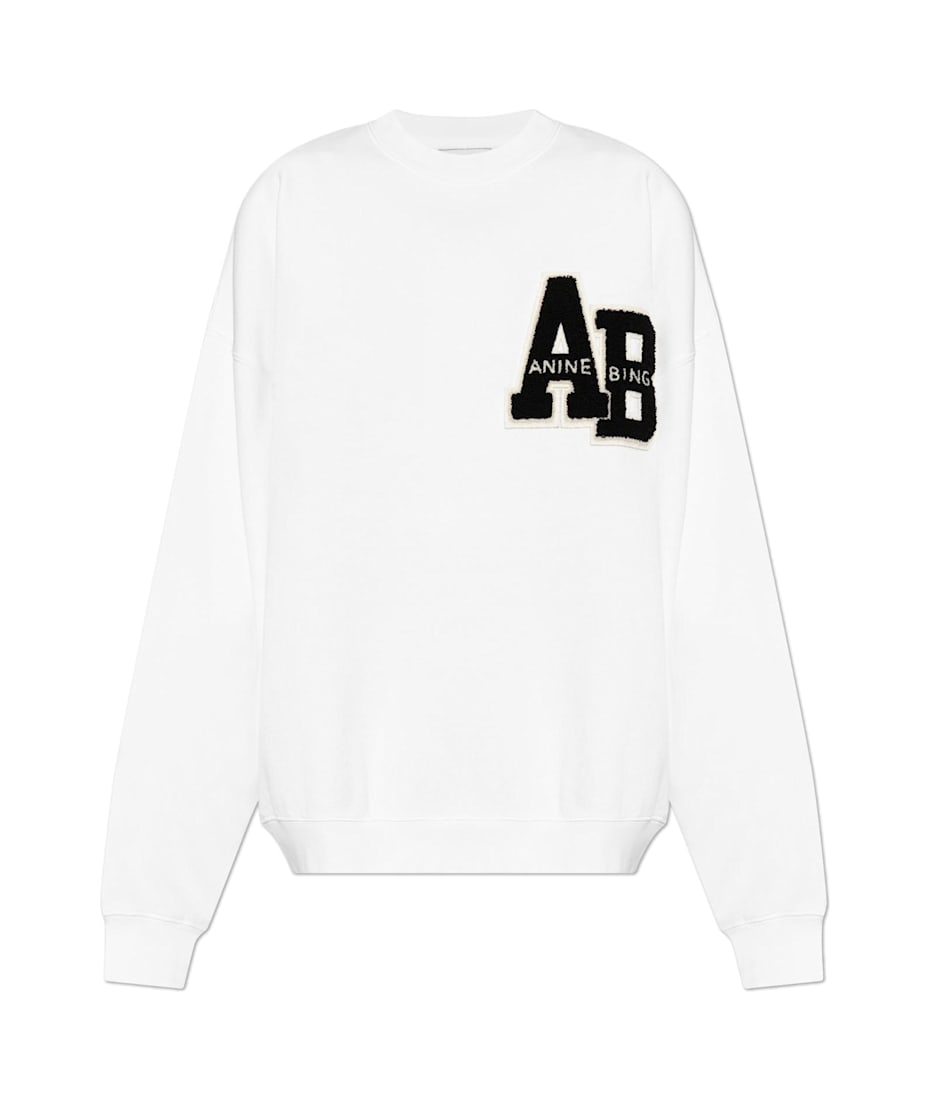ANINEBING スウェット Anine Bing - Harvey Crew Retro Tiger in Washed Faded Navy