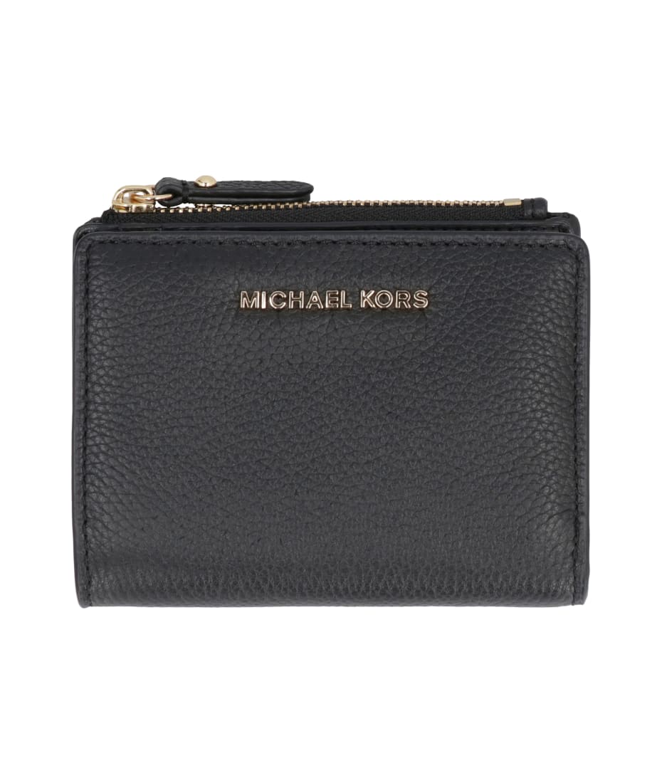 Michael Kors Jet Set Continental wallet in black grained leather