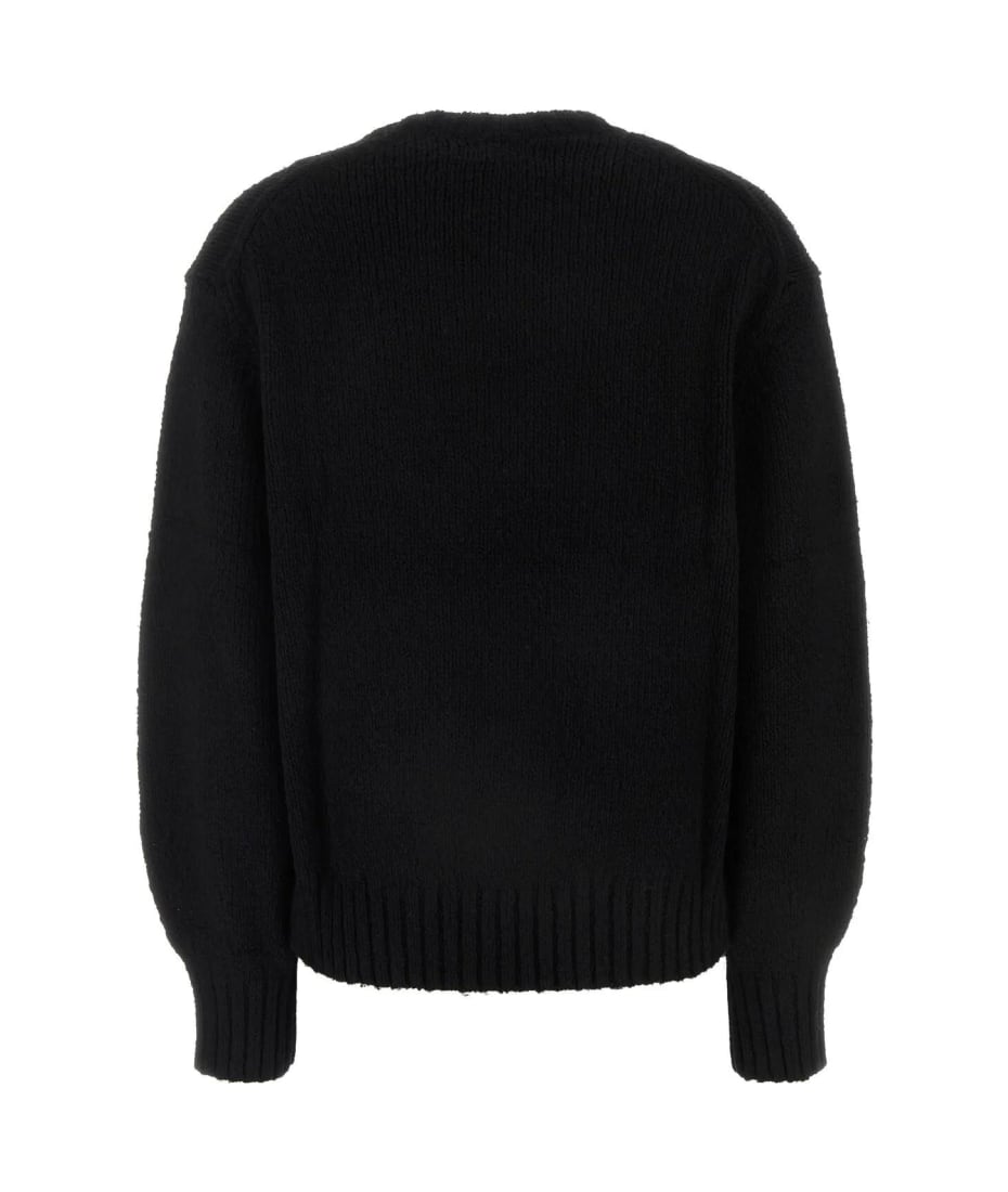 FASHIRU wool blend polo knit sweater 黒 FASHIRU wool blend polo knit sweater 黒
