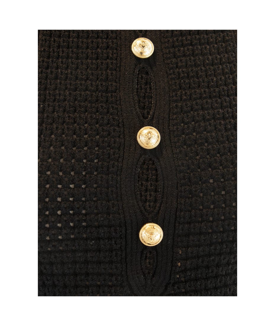 Balmain Sleeveless Black Knitted Bodysuit | italist