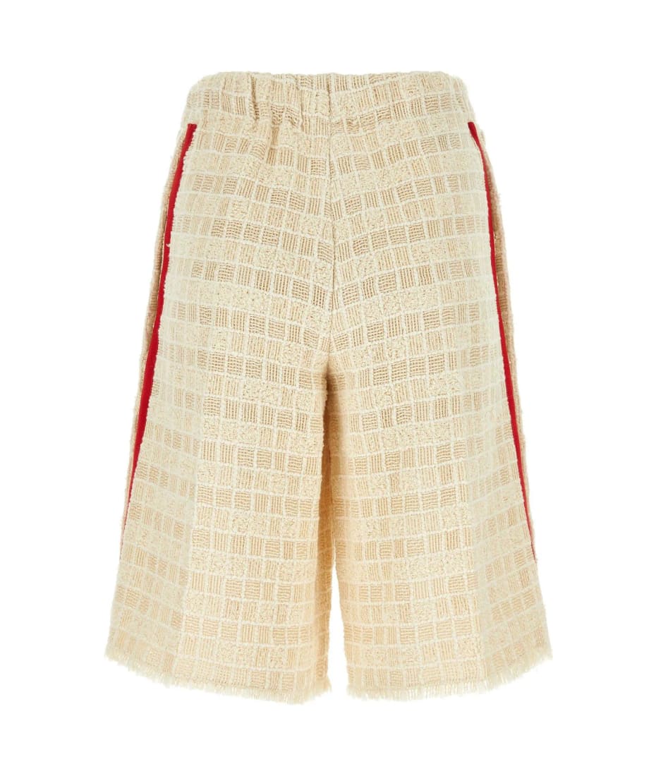 ショートパンツ GUCCI Contrast band tweed bermuda shorts Gucci Sand Tweed Bermuda Shorts | italist