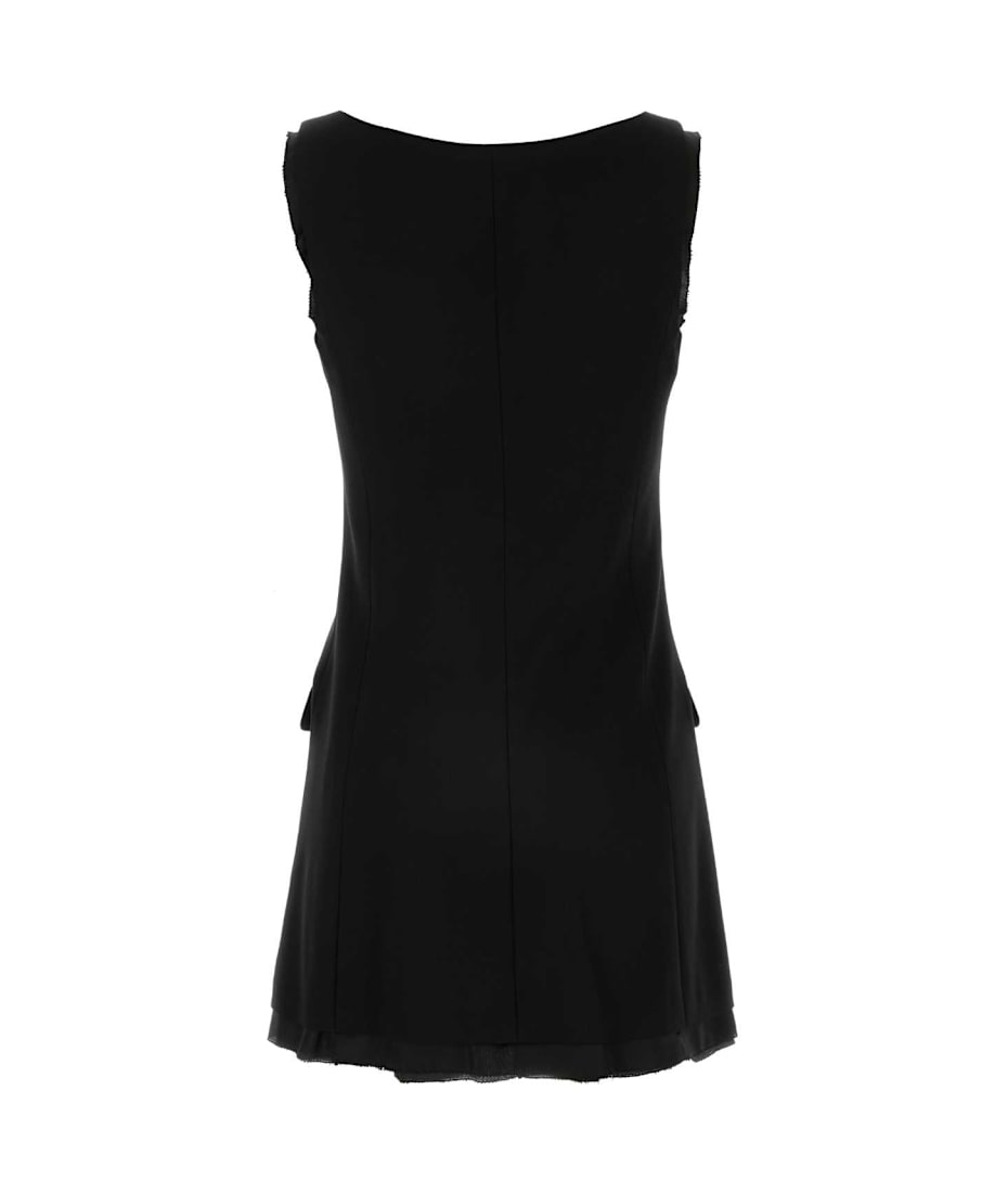 ワンピース MIUMIU BLACK STRETCH WOOL DRESS Miu Miu Black Stretch Wool Mini Dress | italist