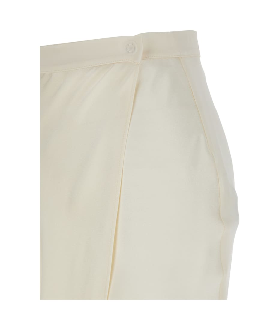 スカート SEMI COUTURE Women Skirts Y5SM13A230 White SEMICOUTURE 'ambra' White Skirt With Wrap Design In Silk