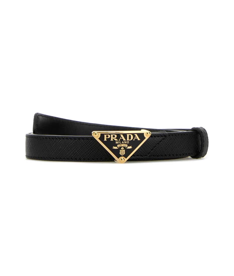 ベルト Prada Black belt in leather Black Saffiano leather belt | PRADA