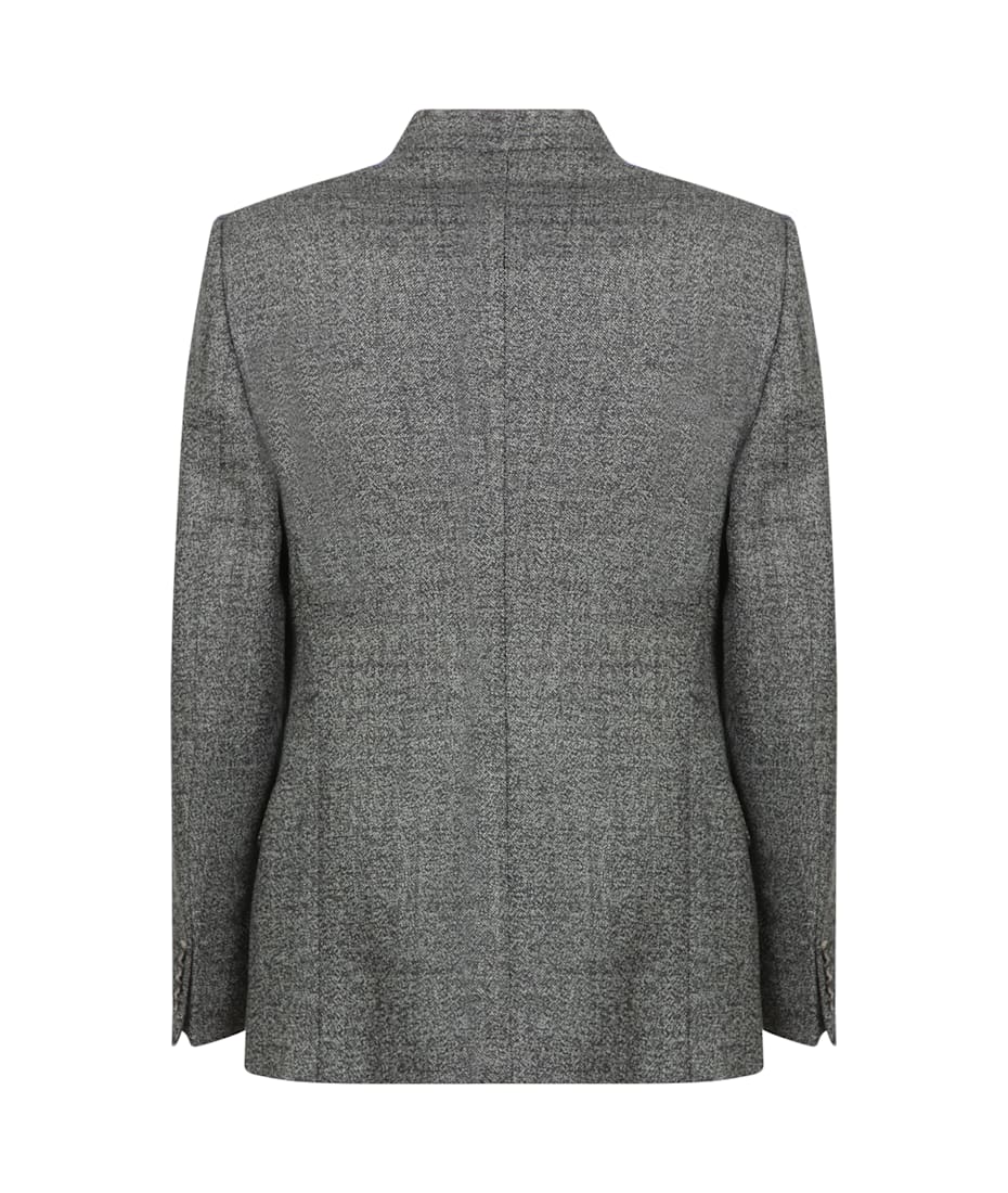 ジャケット・アウター \"EMPORIO ARMANI\" tweed coat EMPORIO ARMANI Jacket Blue Tweed 3/4 Slv Zipper Pockets 46 / 14