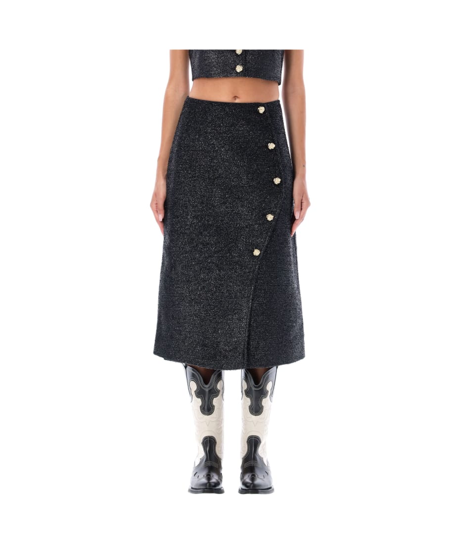 スカート Ganni Sequin midi skirt Ganni Sparkle Wrap Midi Skirt | italist