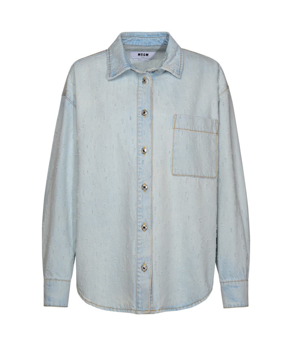 MSGM Light Blue Denim Shirt | italist