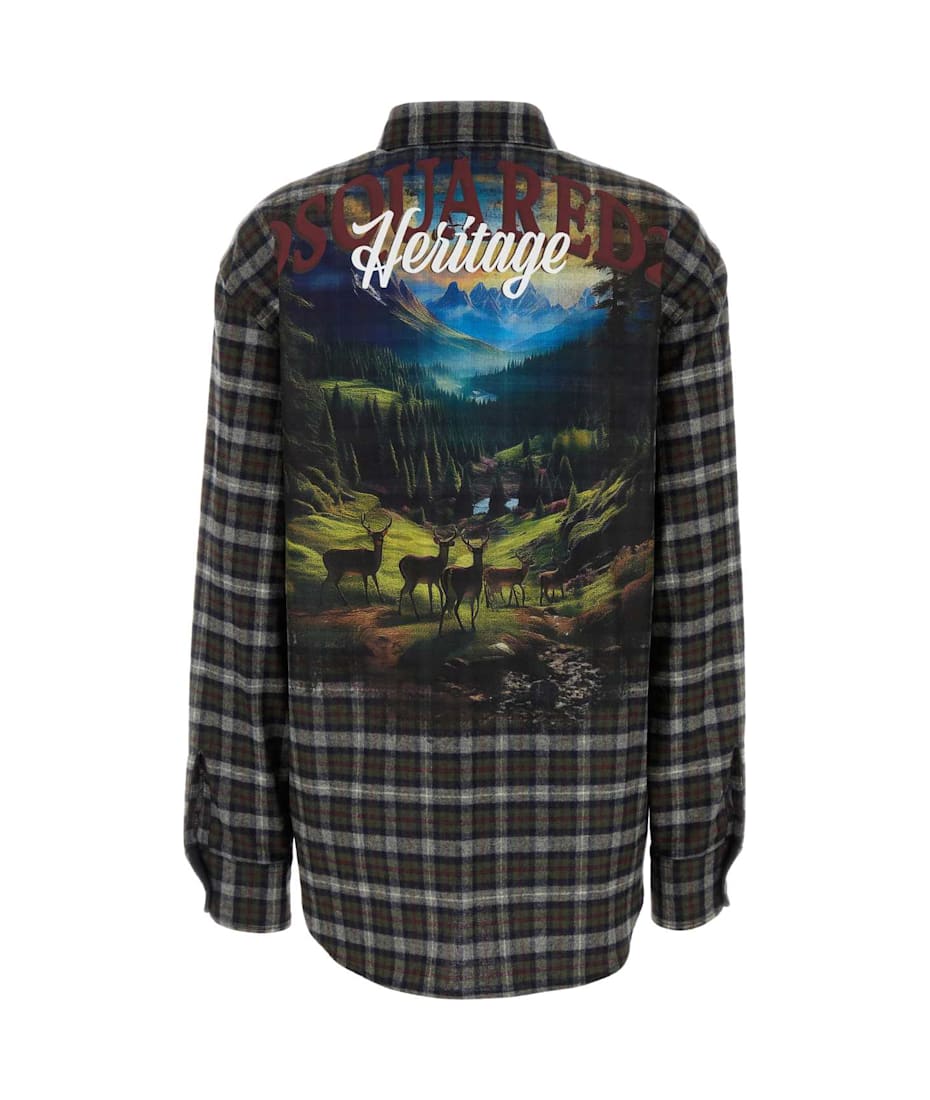 Tシャツ・カットソー D SQUARED2 Embroidered flanel shirt (S75DL0914D35267 001F) Dsquared2 Embroidered Flanel Shirt | italist