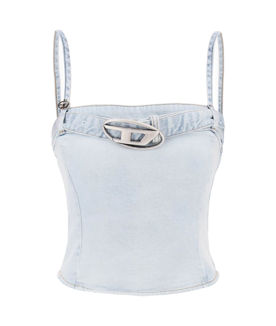 ■DIESEL■ DE Lucy Sleeveless T-Shirt Blue A131460JGAA01 A13 Diesel Light Blue De-lucy-s Top | italist
