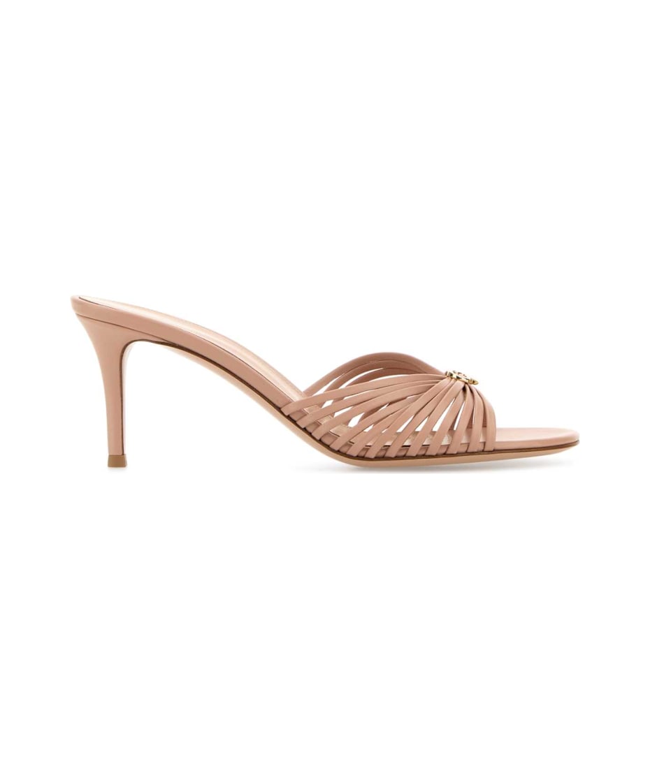【関税&送料込】Gianvito Rossi Pink Leather Vyna Mules Gianvito Rossi Pink Leather Vyna Mules | italist