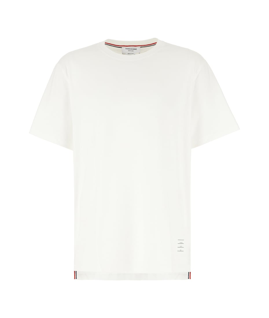 Tシャツ・カットソー THOM BROWNE Men T-shirt White MJS288A00042 100 Thom Browne White Cotton T-shirt | italist